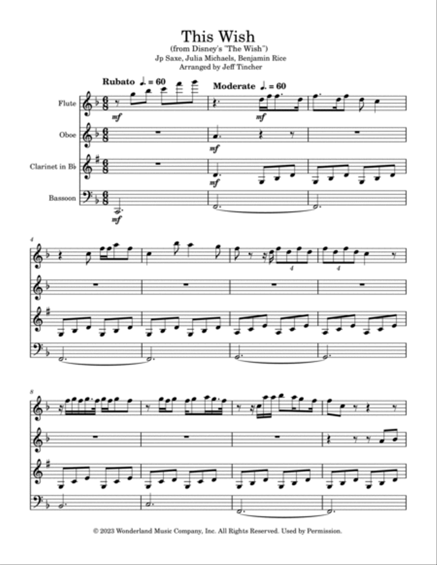 This Wish Woodwind Quartet scores gallery preview page 2
