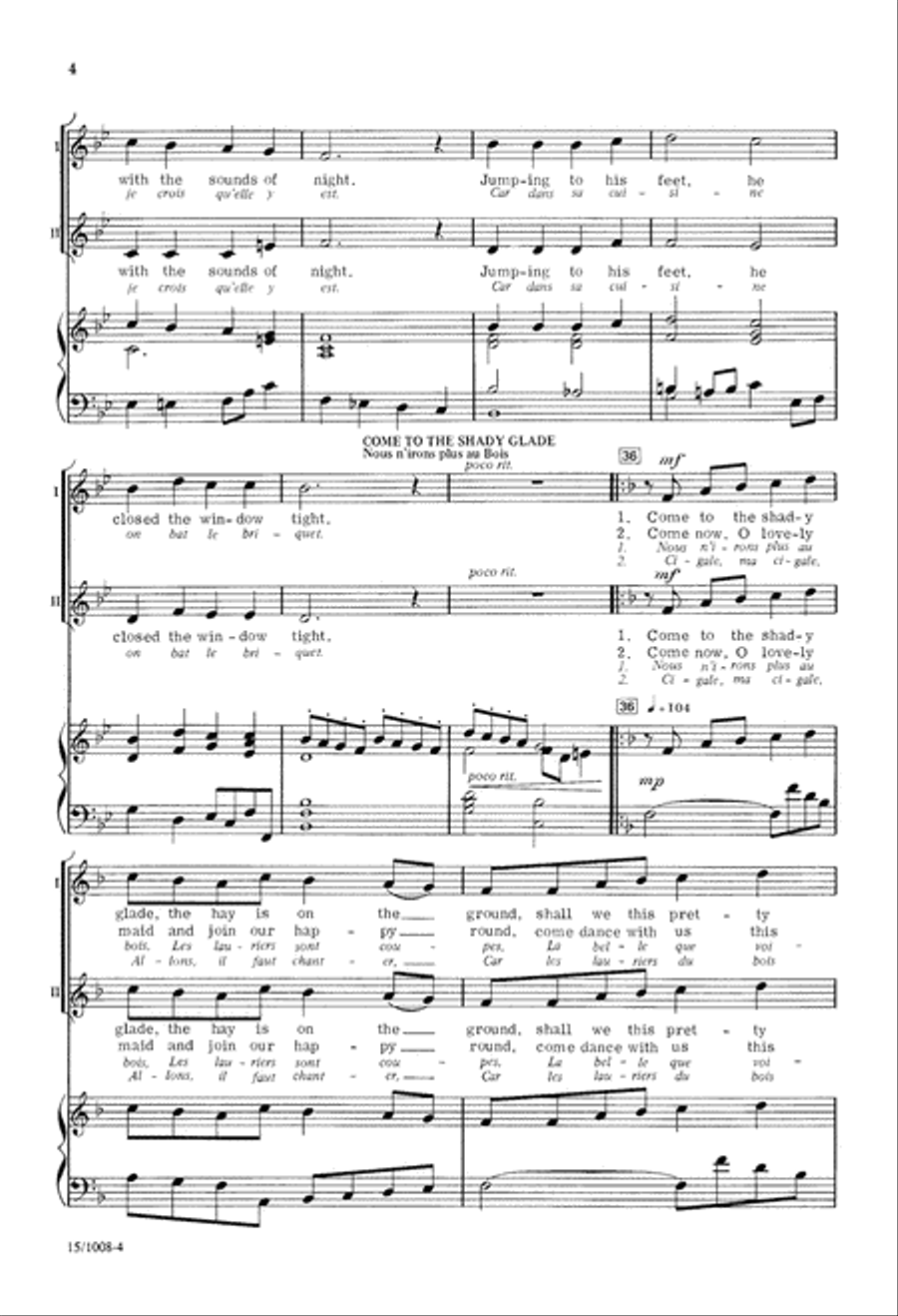 Three French Folk Songs 2-Part scores gallery preview page 4