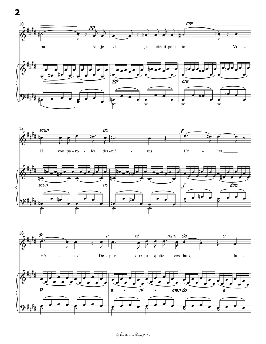 Vous Ne Priez Pas, by Bizet, in c sharp minor Voice scores gallery preview page 4
