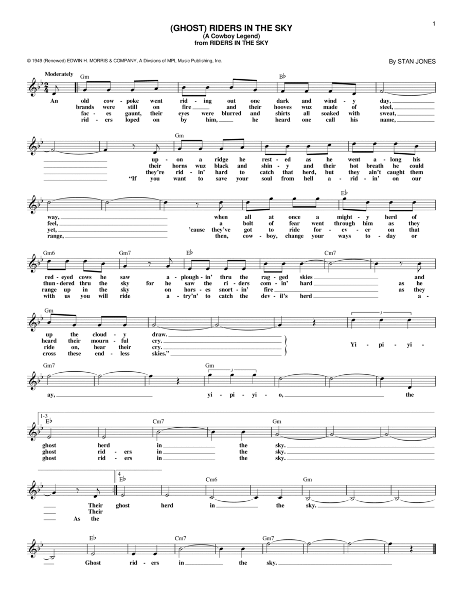 (Ghost) Riders In The Sky (A Cowboy Legend) Acoustic Guitar scores gallery preview page 1