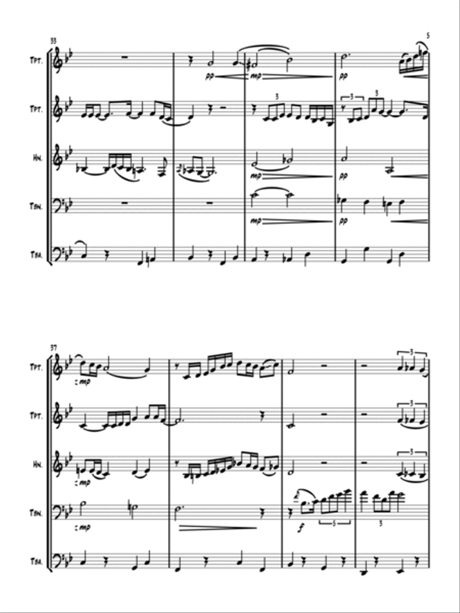 Little Man You've Had A Busy Day Brass Quintet scores gallery preview page 5