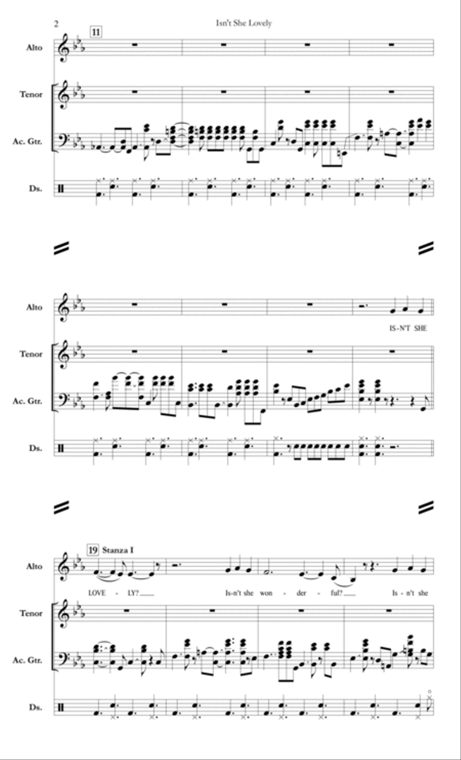 Isn't She Lovely Small Ensemble scores gallery preview page 2