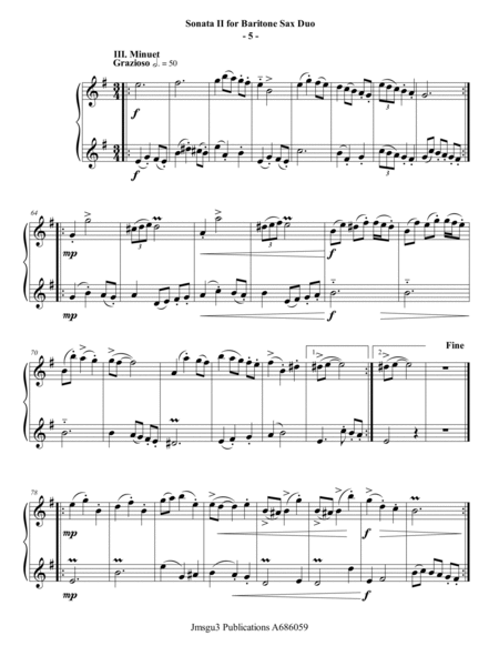 Sammartini: Sonata Op. 1 No. 2 for Baritone Sax Duo image number null