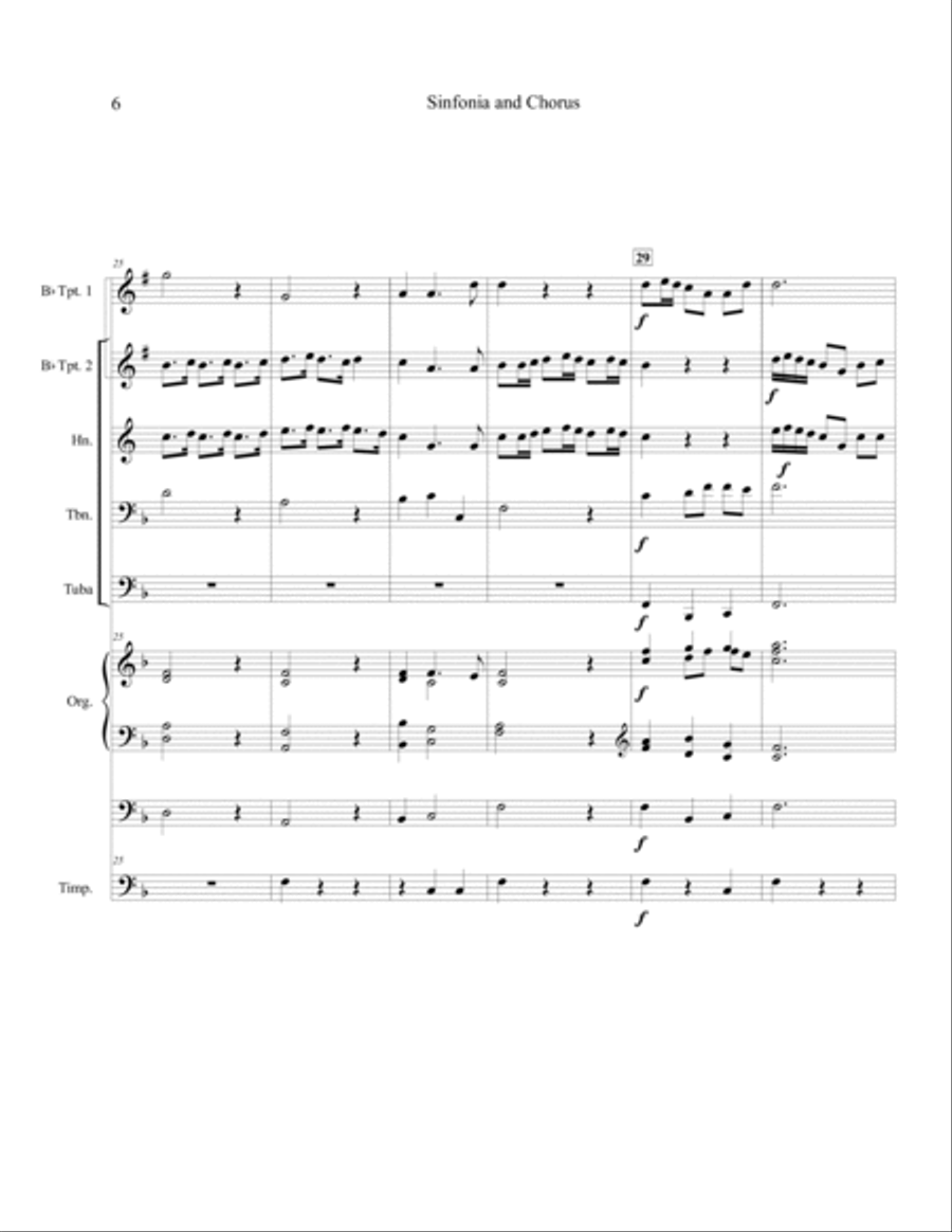 "Sinfonia and Chorus" (from 'Ihr lieben Christen') - brass quintet, organ or piano, opt timpani image number null