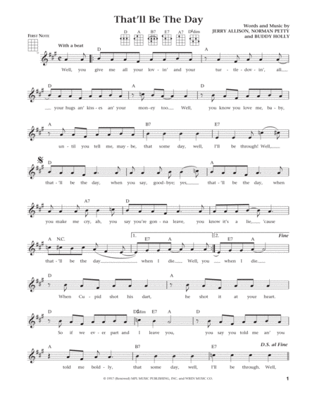That'll Be The Day (from The Daily Ukulele) (arr. Liz and Jim Beloff)