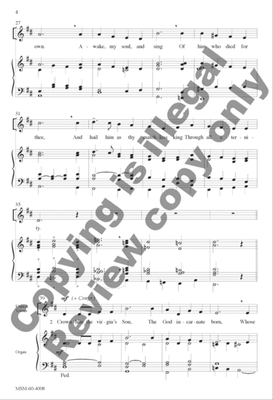 Crown Him with Many Crowns 4-Part scores gallery preview page 4