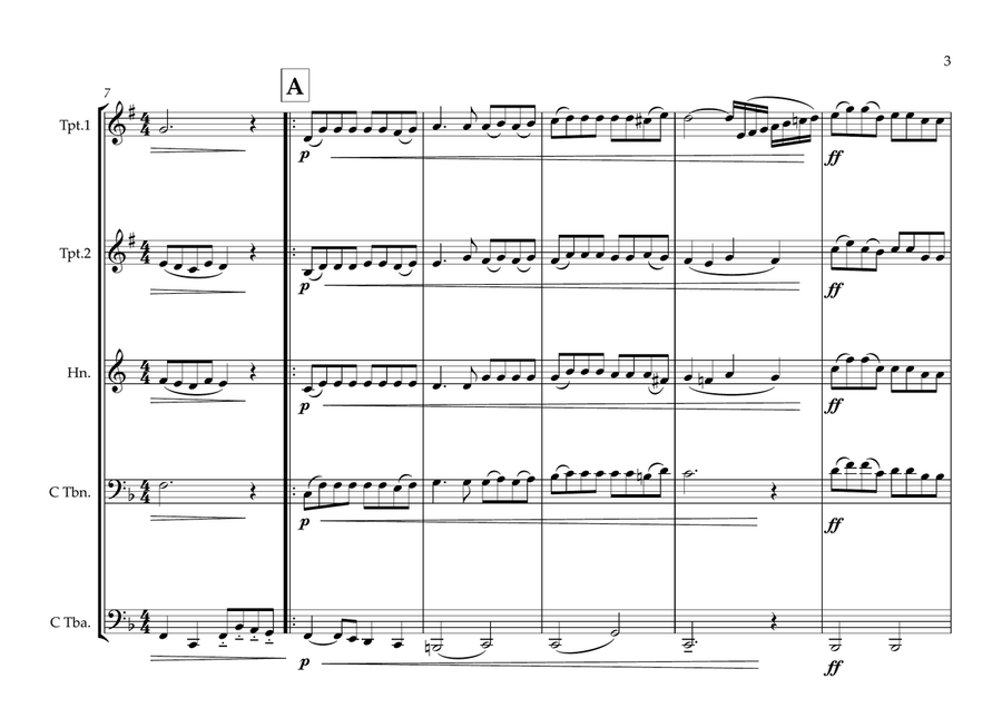 Sri Lankan National Anthem for Brass Quintet (World National Anthem Series) Brass Quintet scores gallery preview page 3