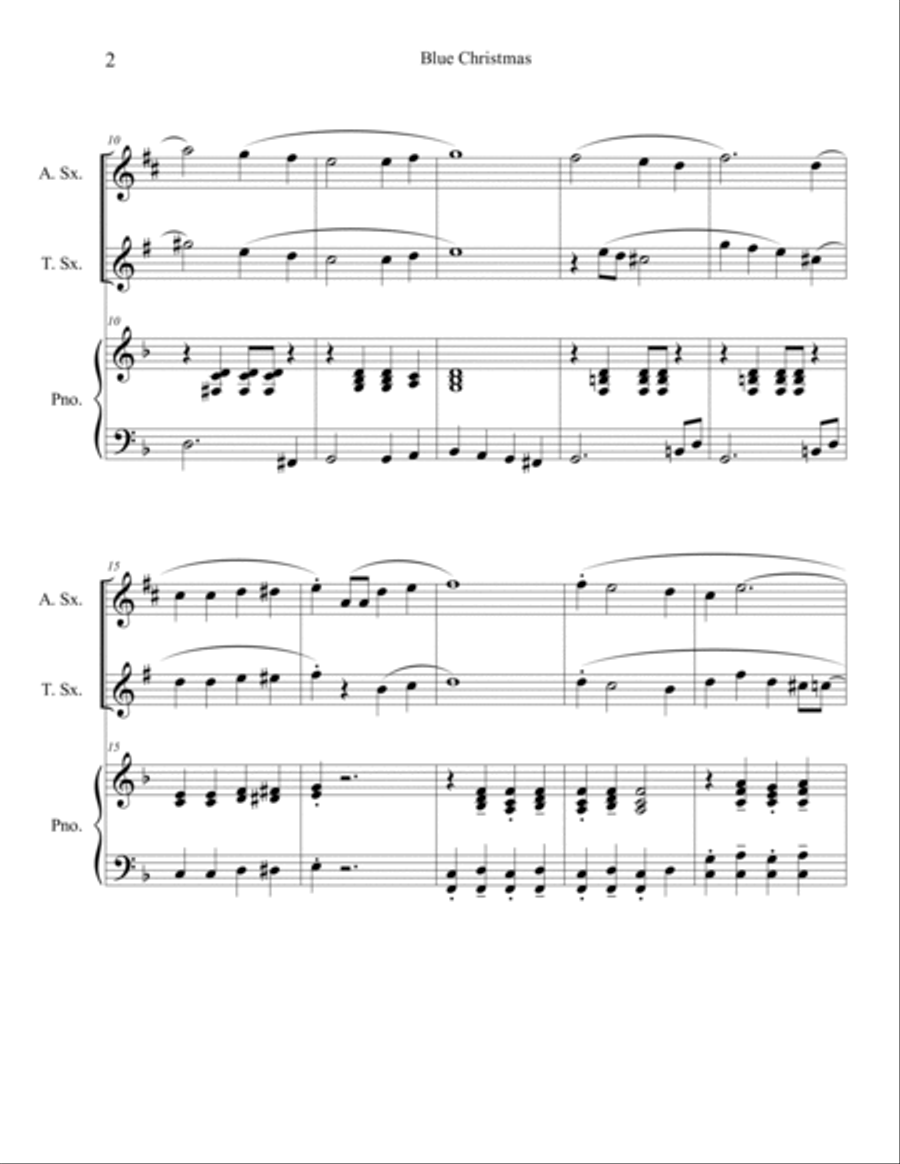 Blue Christmas Woodwind Duet scores gallery preview page 2