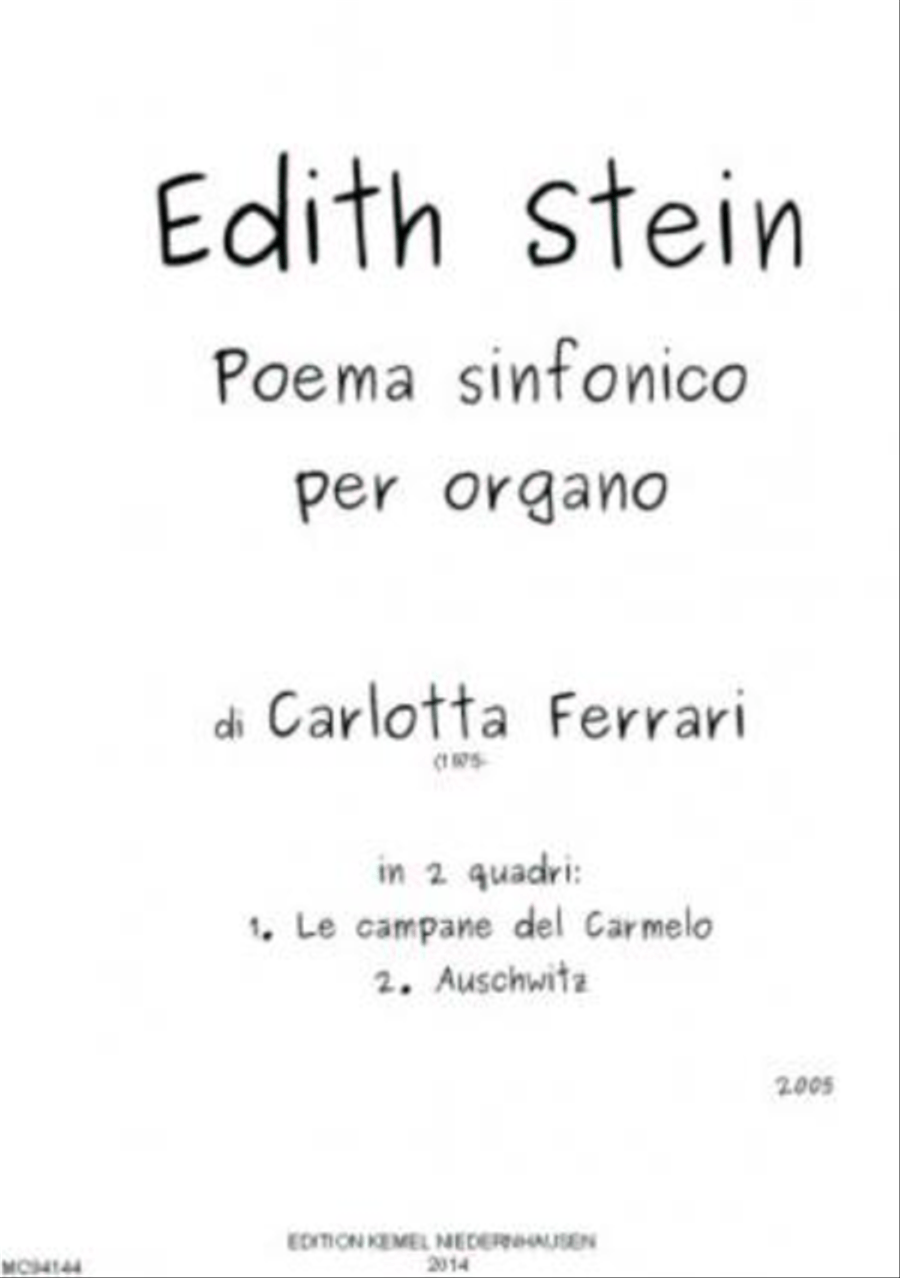 Edith Stein Organ scores gallery preview page 1