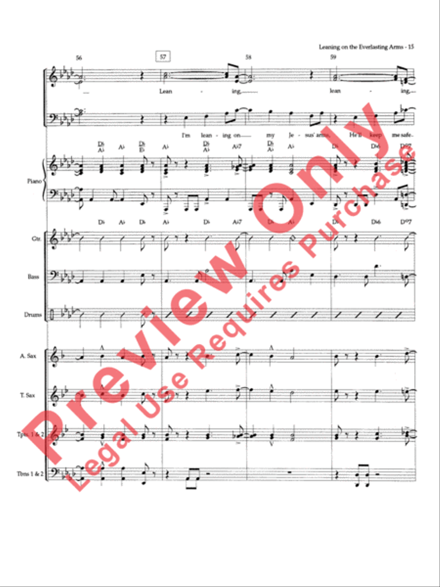 Leaning on the Everlasting Arms Choir scores gallery preview page 48