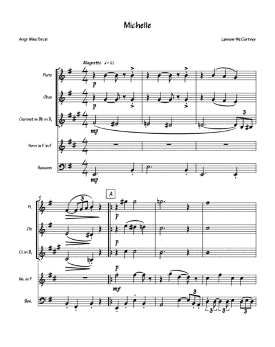 Michelle Woodwind Quintet scores gallery preview page 2