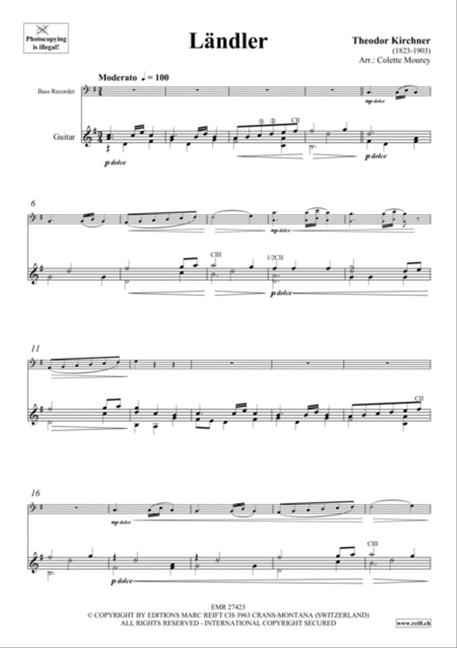 Landler Bass Recorder scores gallery preview page 3