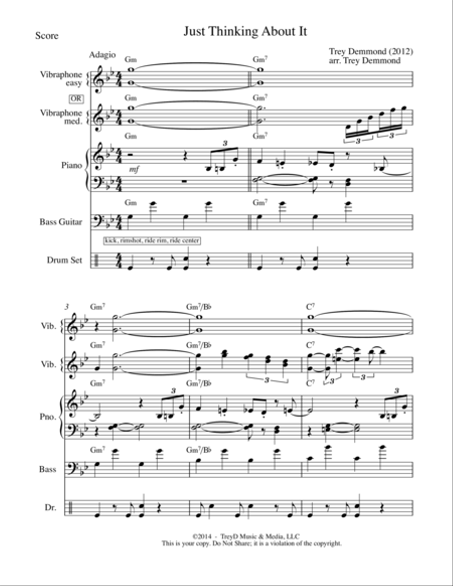 Just Thinking About It Small Ensemble scores gallery preview page 1