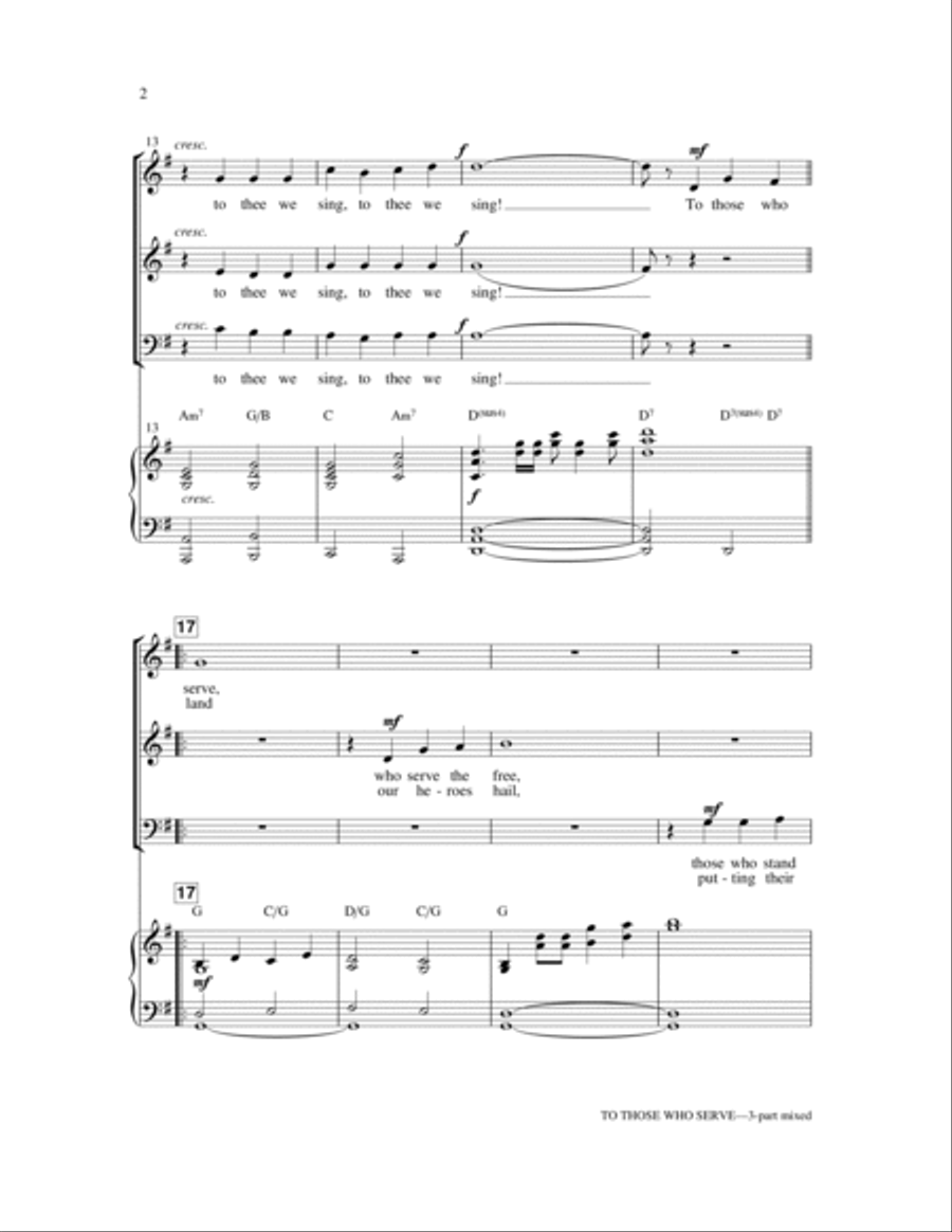 To Those Who Serve 3-Part scores gallery preview page 2