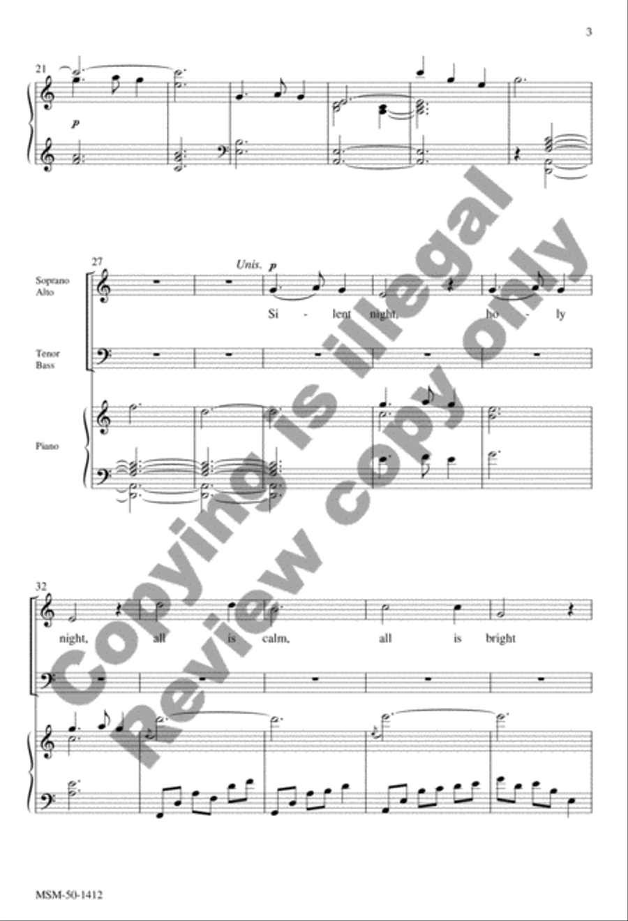 Silent Night 4-Part scores gallery preview page 9