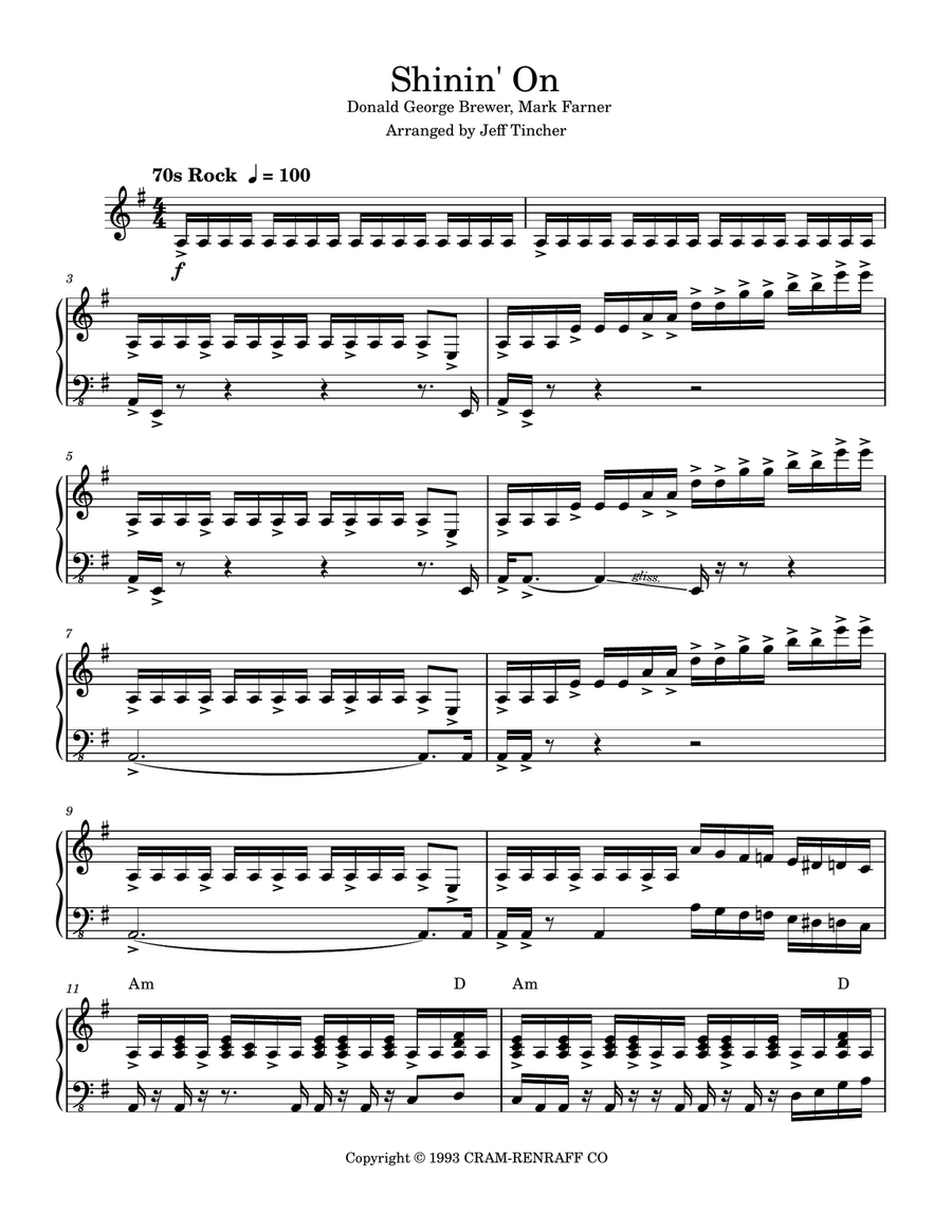 Shinin' On Piano, Vocal, Guitar scores gallery preview page 2