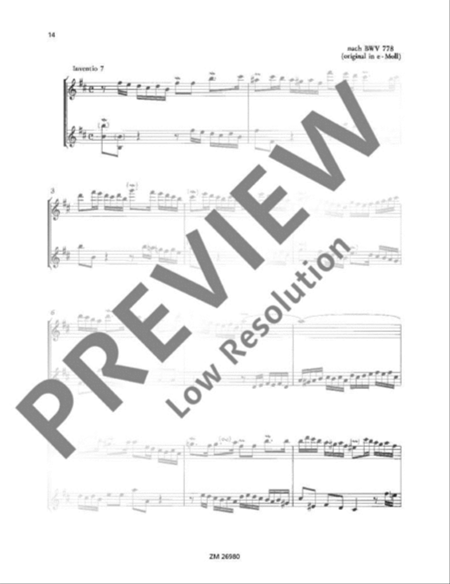 15 Two-Part Inventions Flute Duet scores gallery preview page 15