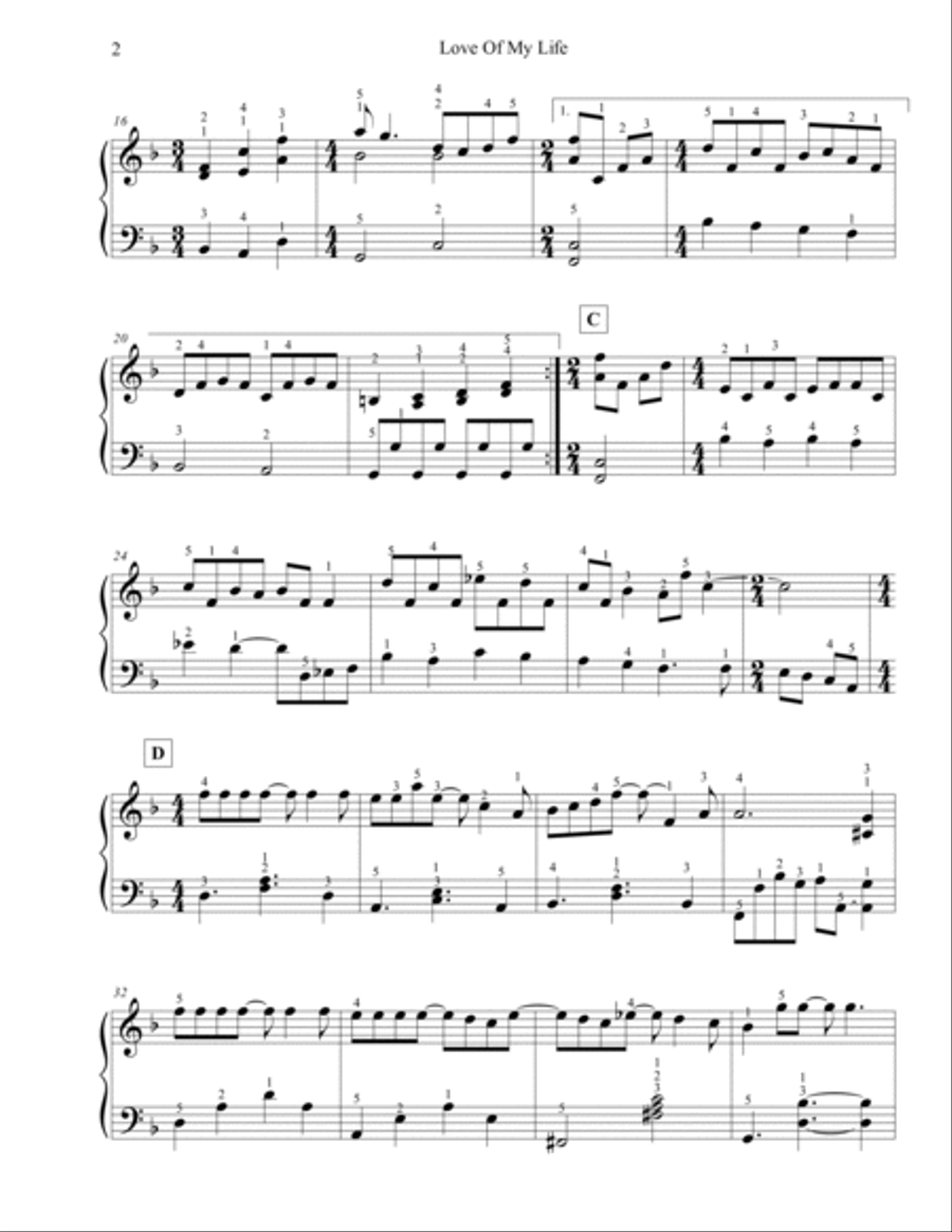 Love Of My Life Piano Solo scores gallery preview page 2
