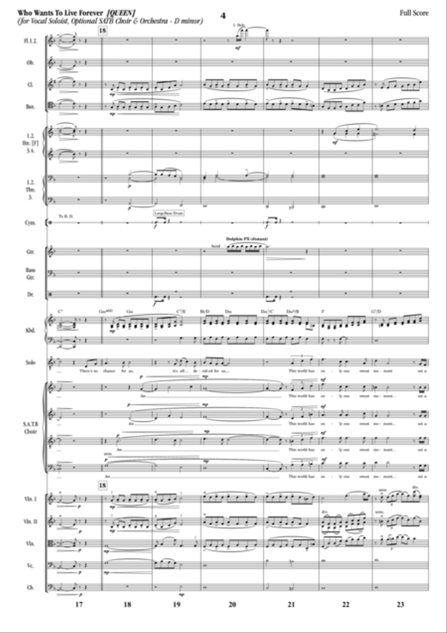 Who Wants To Live Forever Full Orchestra scores gallery preview page 4