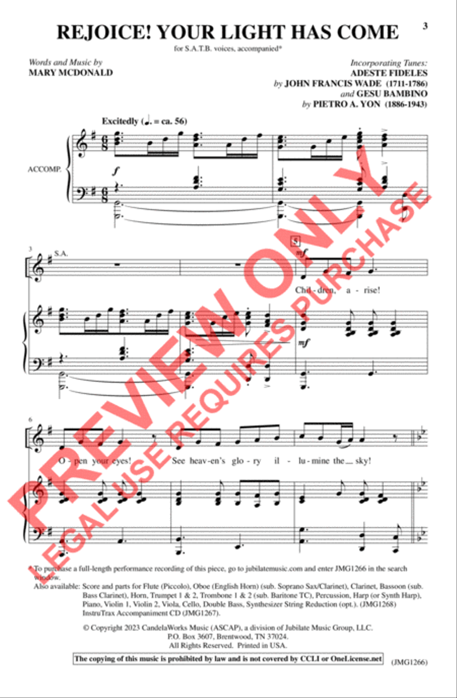 Rejoice! Your Light Has Come 4-Part scores gallery preview page 2