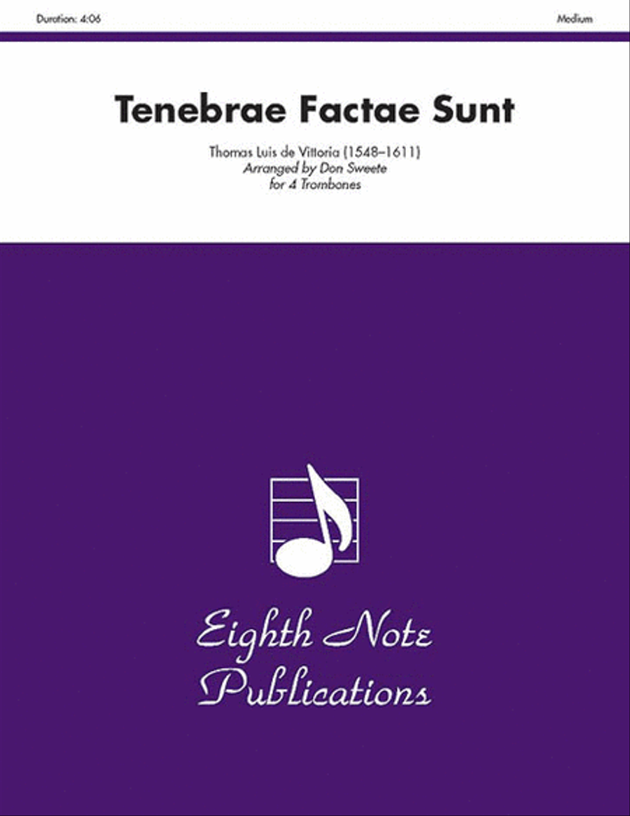 Tenebrae Factae Sunt Trombone Quartet scores gallery preview page 1