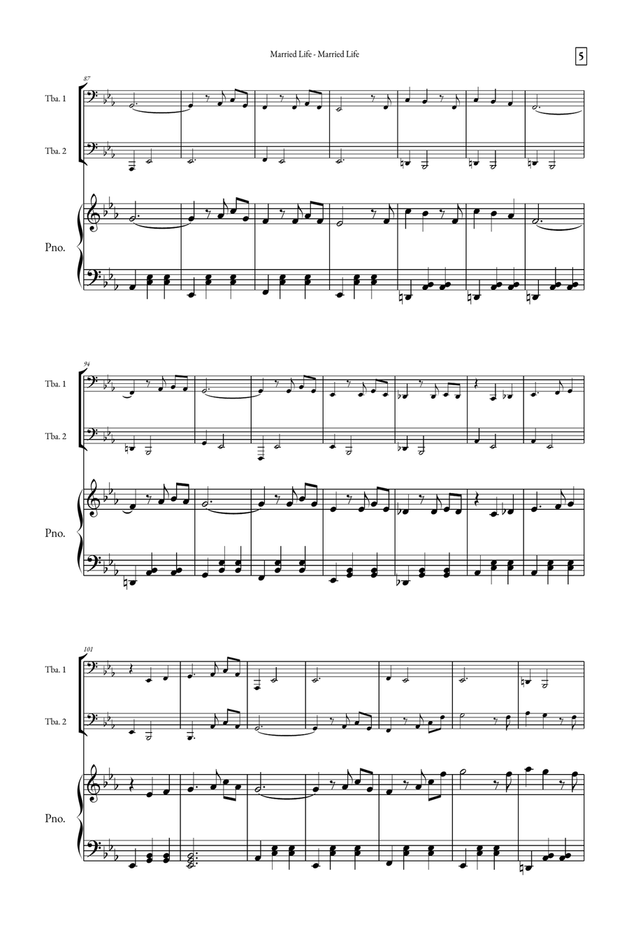 Married Life Brass Duet scores gallery preview page 5