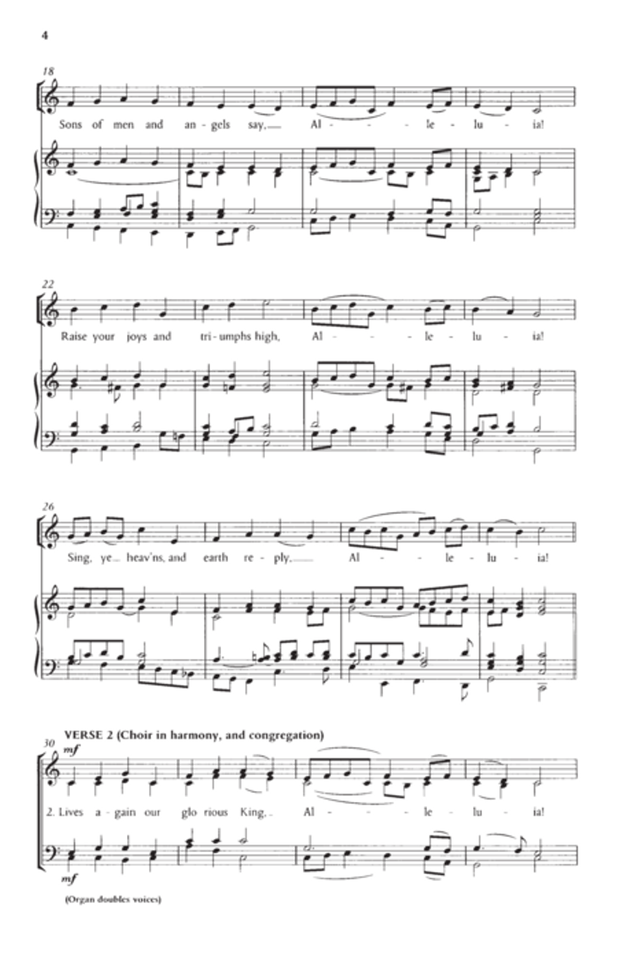 Christ the Lord is risen today 4-Part scores gallery preview page 3