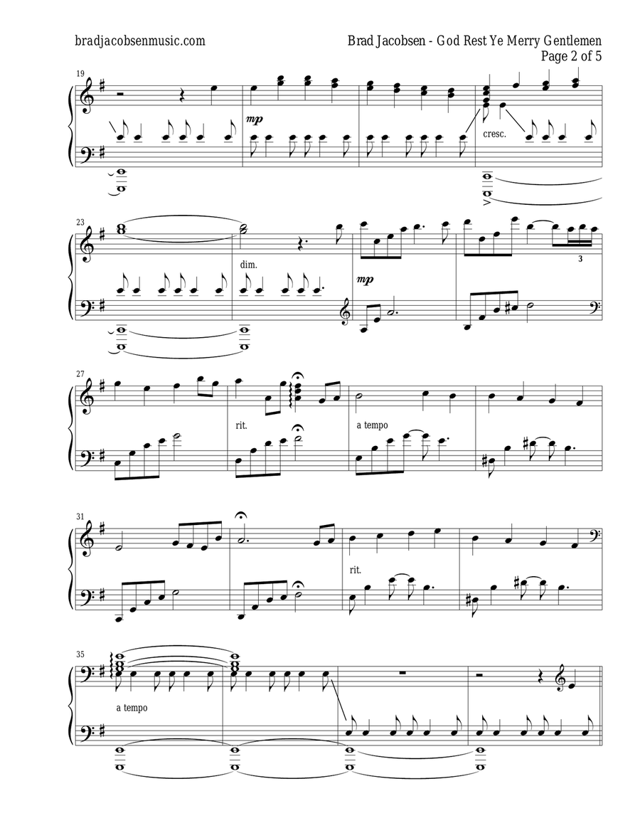 God Rest Ye Merry, Gentlemen Piano Solo scores gallery preview page 2