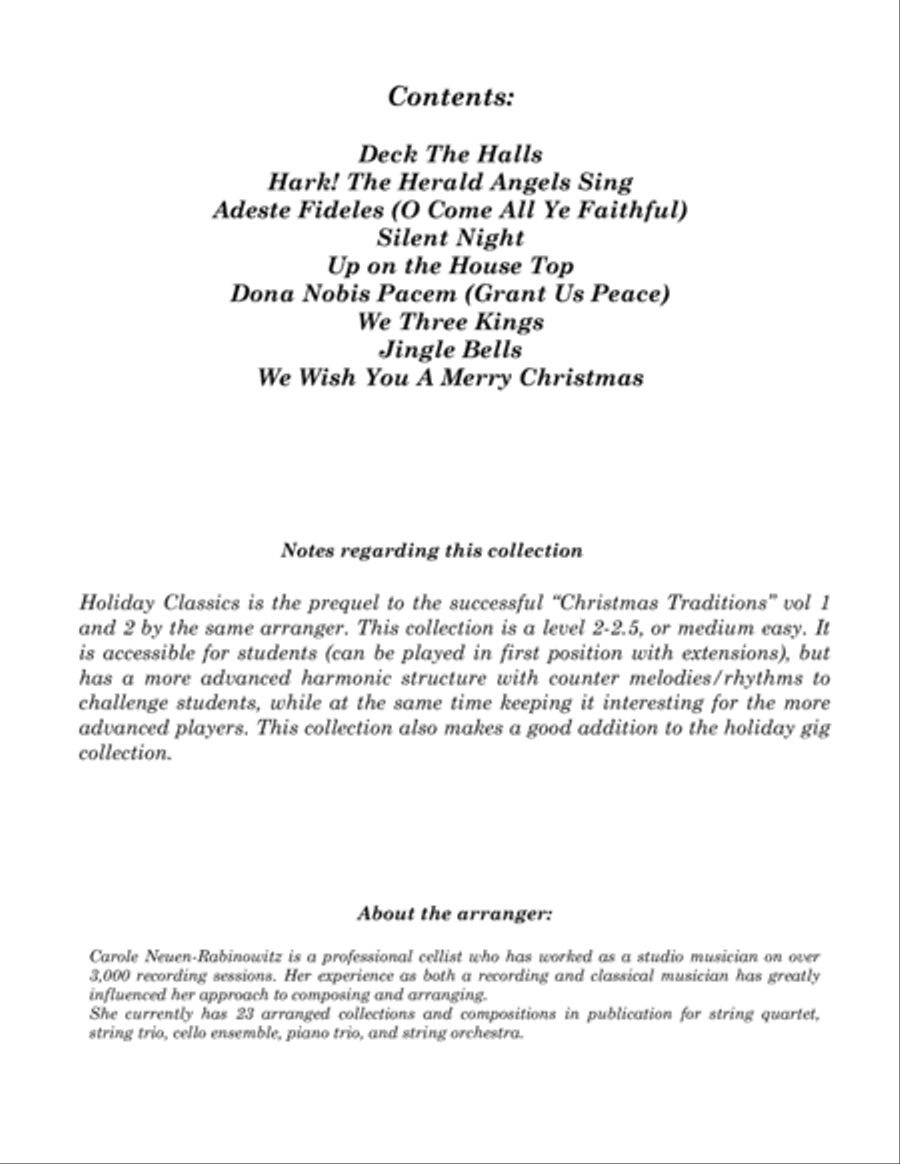 Holiday Classics for String Quartet String Quartet scores gallery preview page 2