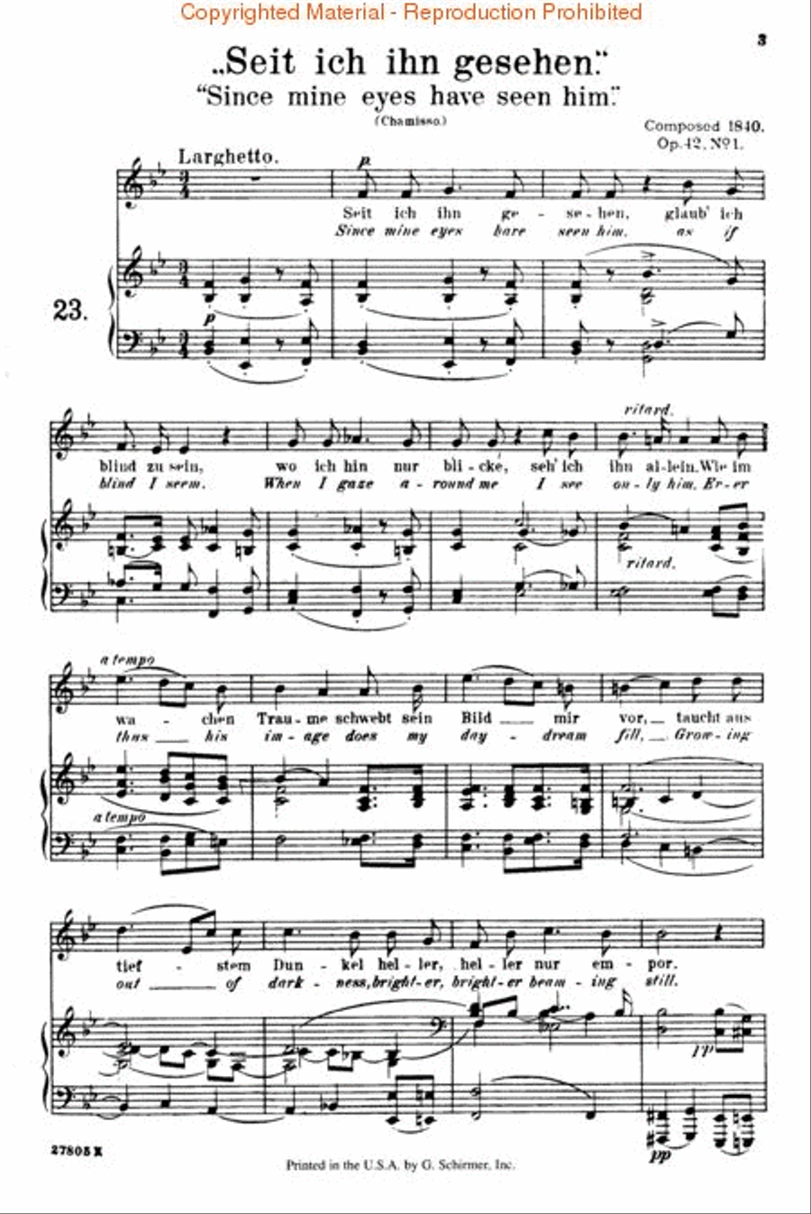 Woman's Life and Love (Frauenliebe und Leben) High Voice scores gallery preview page 3