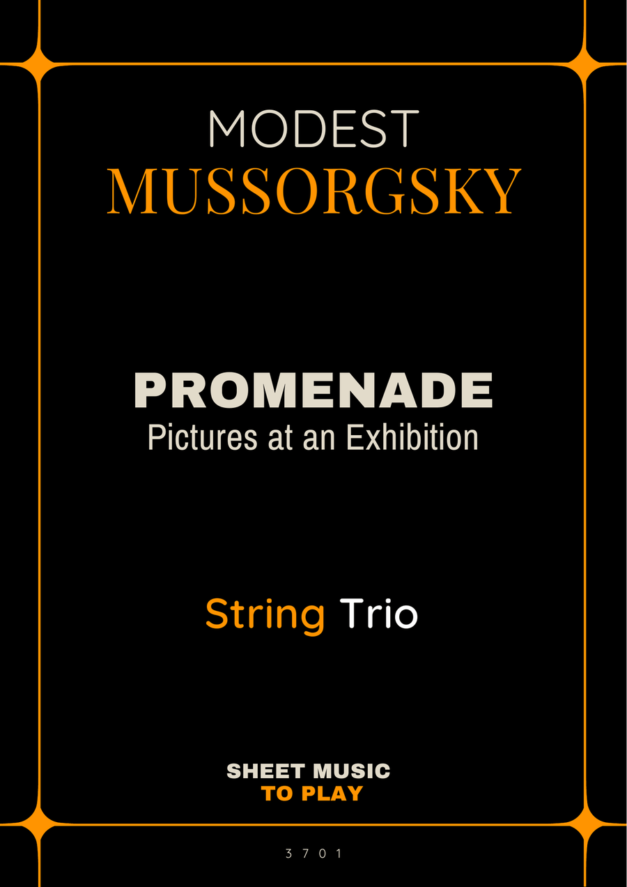 Pictures at an Exhibition - Promenade - String Trio (Full Score and Parts) String Trio scores gallery preview page 1