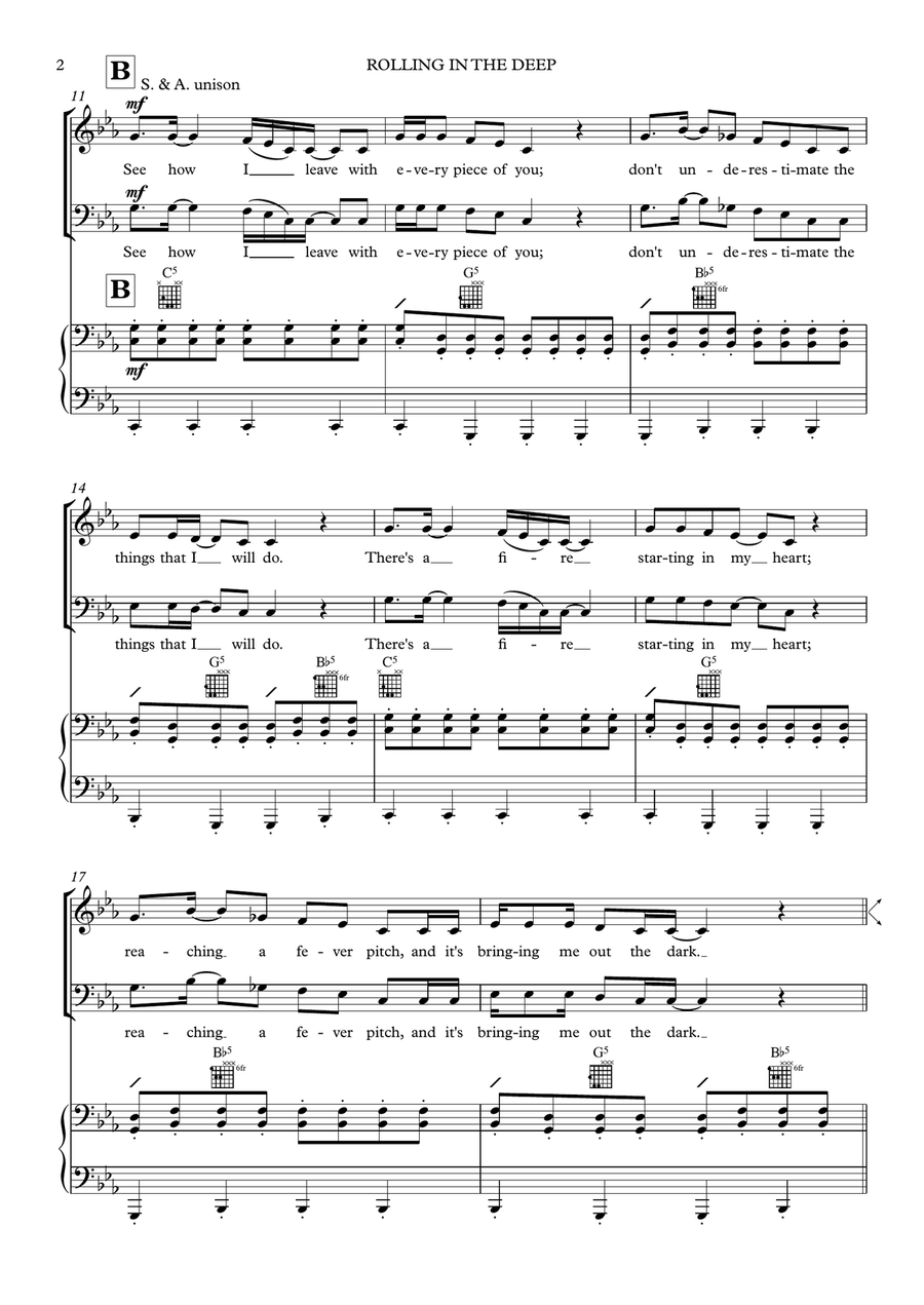 Rolling In The Deep 3-Part scores gallery preview page 2