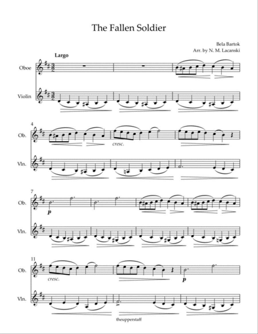 The Fallen Soldier Oboe scores gallery preview page 2