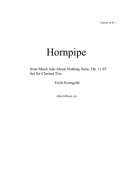 Hornpipe for Clarinet Trio - Korngold image number null