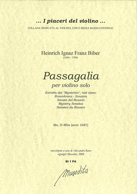 Passagaglia (from  Mystery-Sonatas , Manuscript, 1676 ca.)