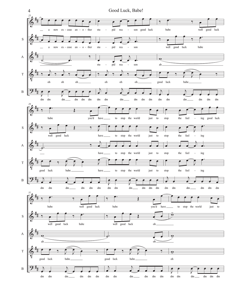 Good Luck, Babe! 4-Part scores gallery preview page 4