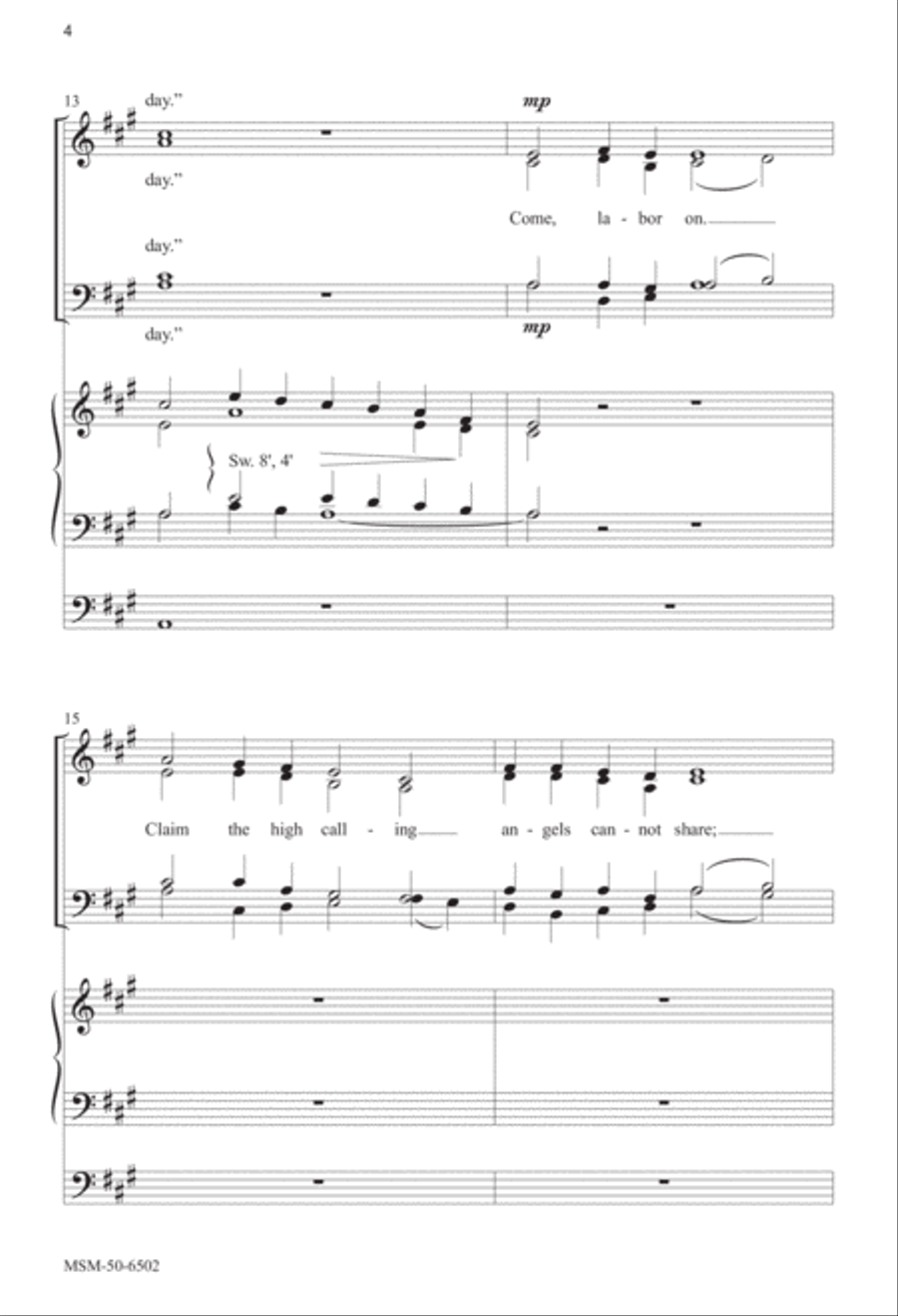 Come Labor On 4-Part scores gallery preview page 4