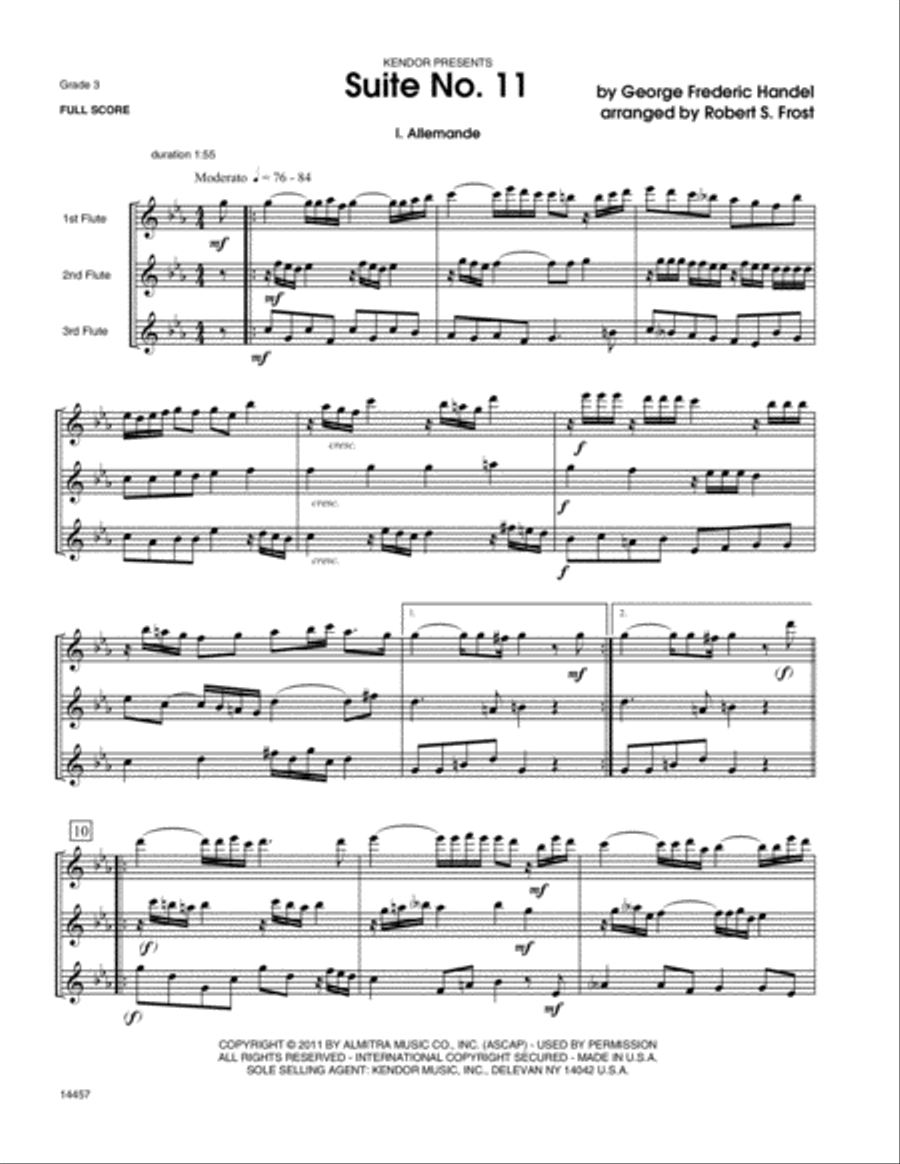 Suite No. 11 Flute Trio scores gallery preview page 2