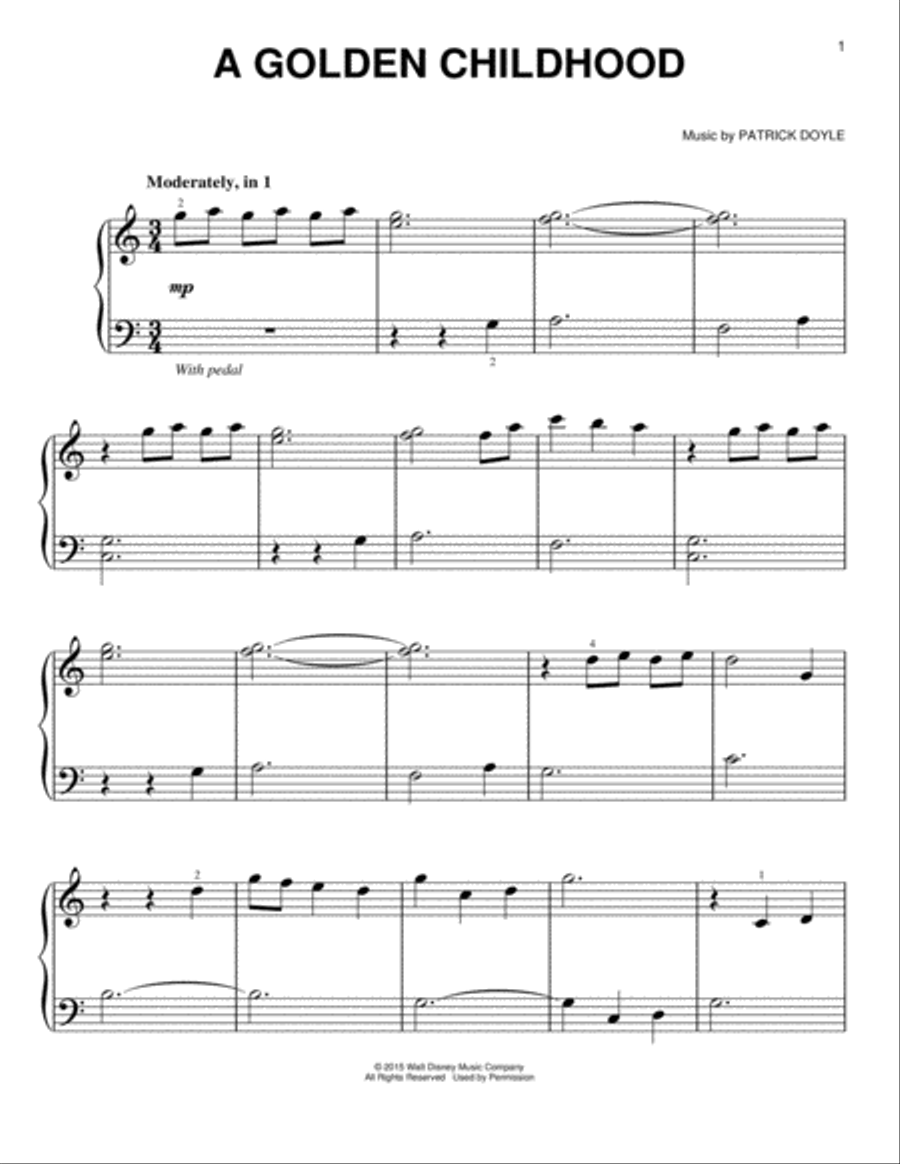 A Golden Childhood Easy Piano scores gallery preview page 1