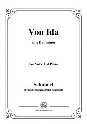 Schubert-Von Ida,in e flat minor,for Voice and Piano