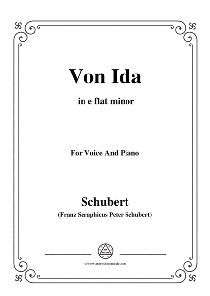Schubert-Von Ida,in e flat minor,for Voice and Piano image number null