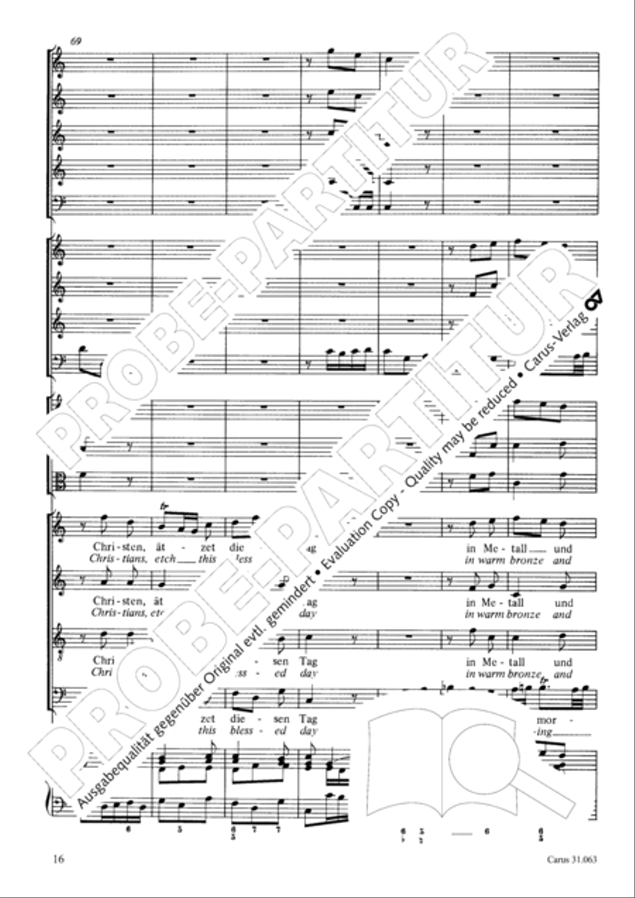 Christians, etch this blessed day (Christen, atzet diesen Tag) 4-Part scores gallery preview page 17