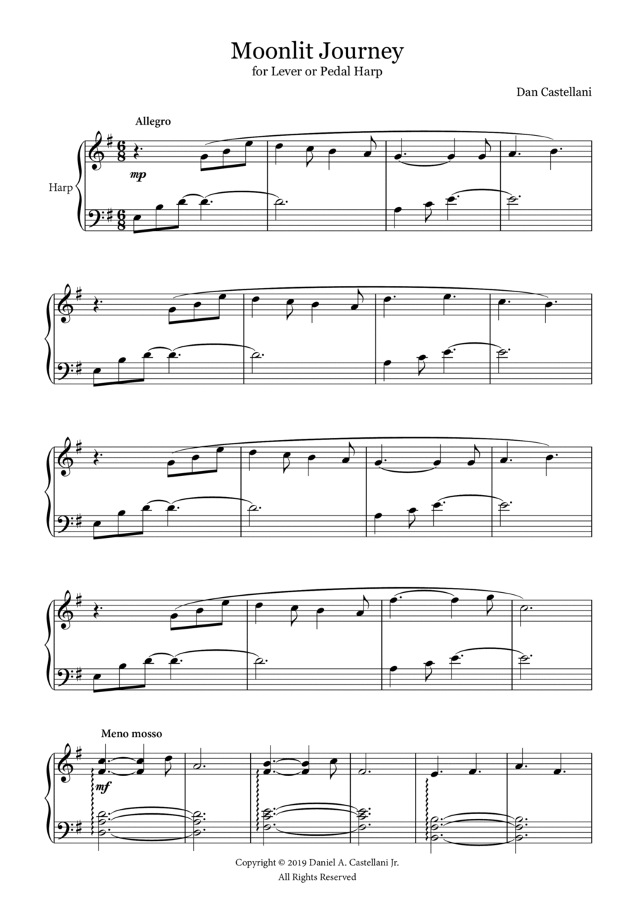 Moonlit Journey Harp scores gallery preview page 1