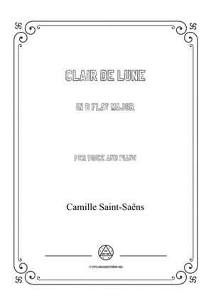Book cover for Saint-Saëns-Clair de lune in B flat Major,for Voice and Piano