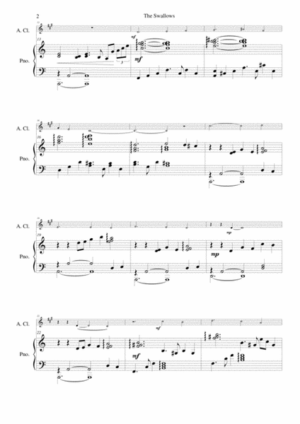 The Swallows for alto clarinet and piano image number null