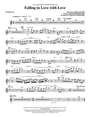 Falling in Love with Love (from The Boys From Syracuse) (arr. Paris Rutherford) - Tenor Sax