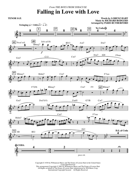 Falling in Love with Love (from The Boys From Syracuse) (arr. Paris Rutherford) - Tenor Sax