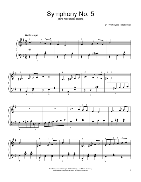 Symphony No. 5 In E Minor, Op. 64, Third Movement ("Waltz") Excerpt