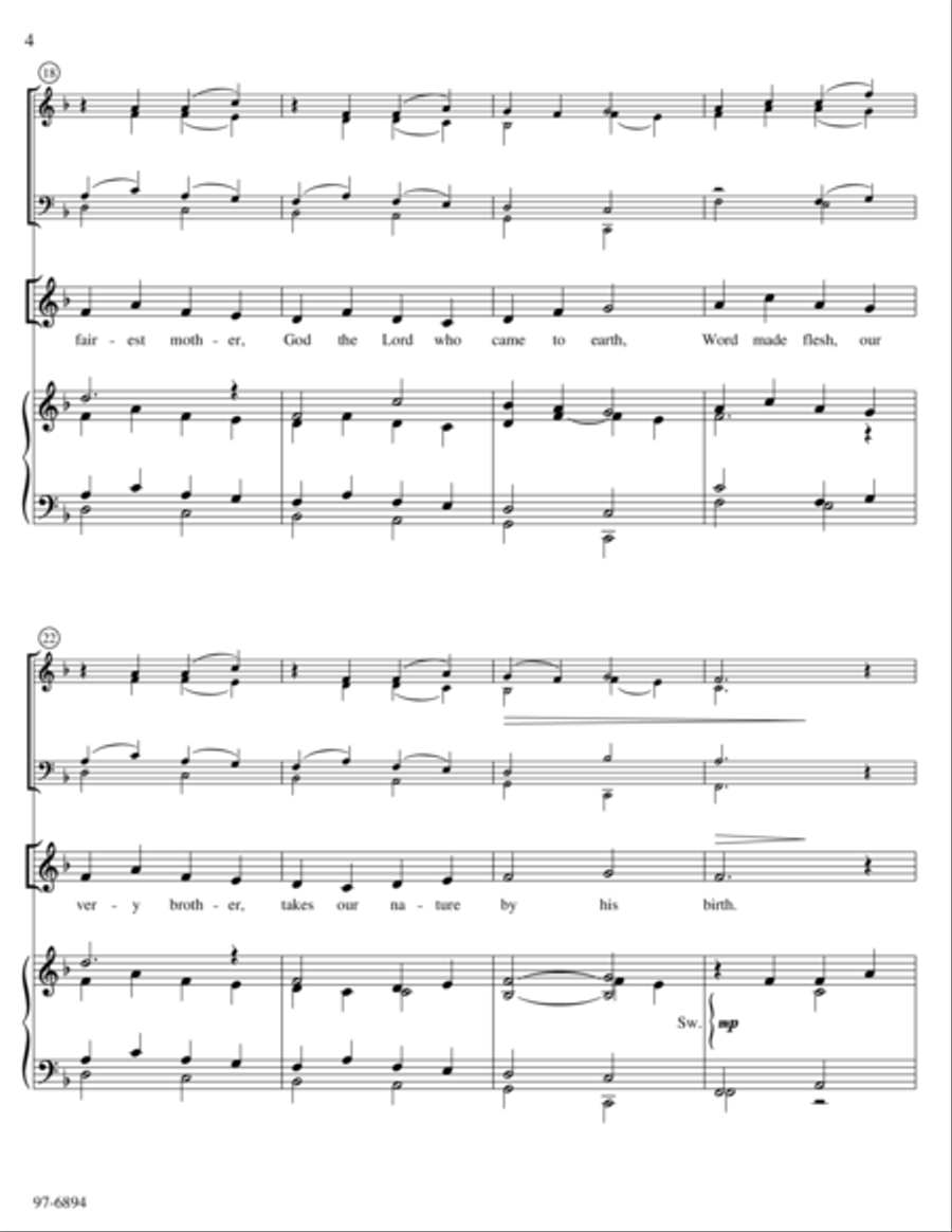 Sing of Mary, Pure and Lowly (Full Score)