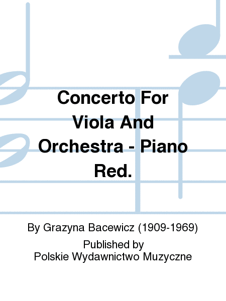 Concerto For Viola And Orchestra - Piano Red.